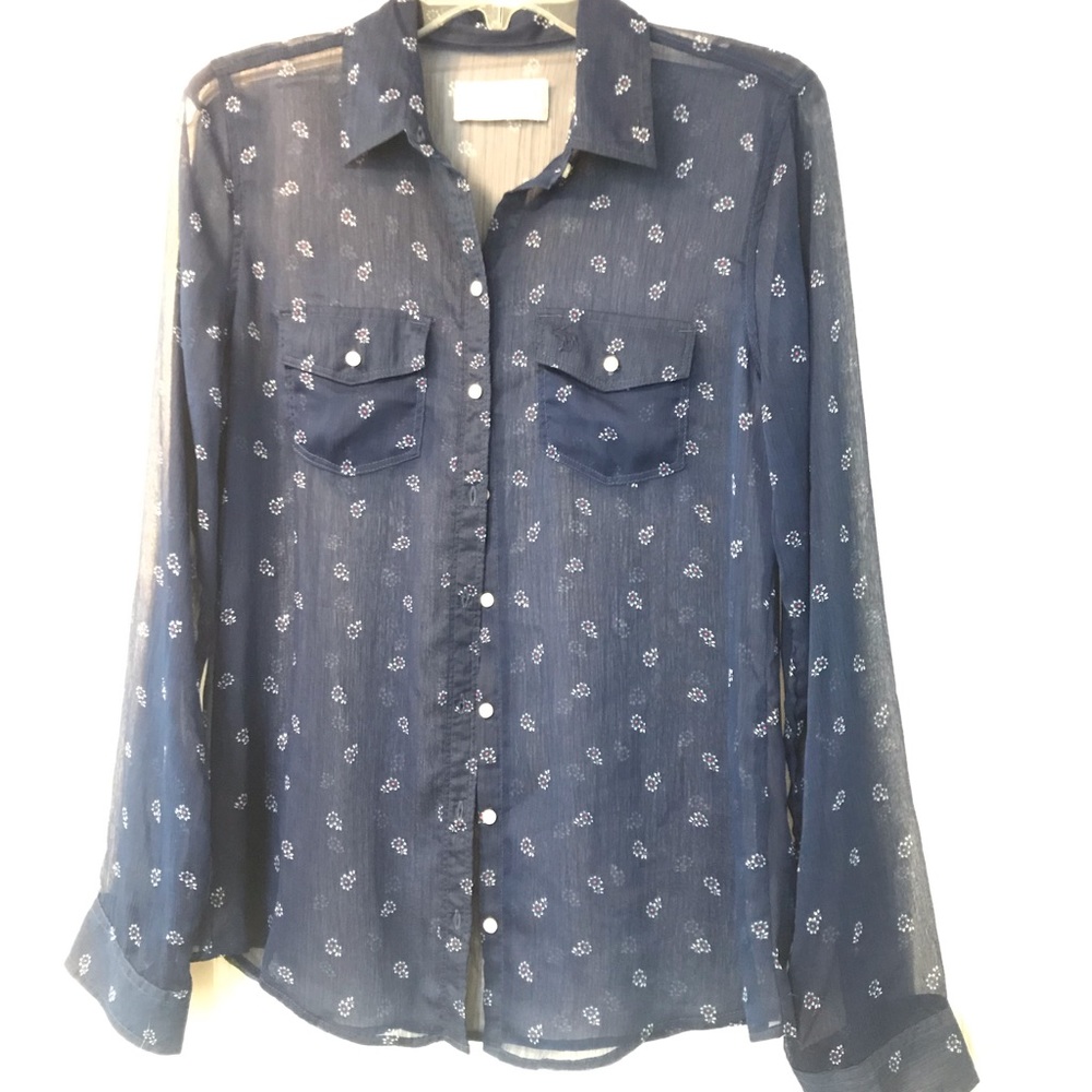 Sheer Button down - Picture 2 of 6